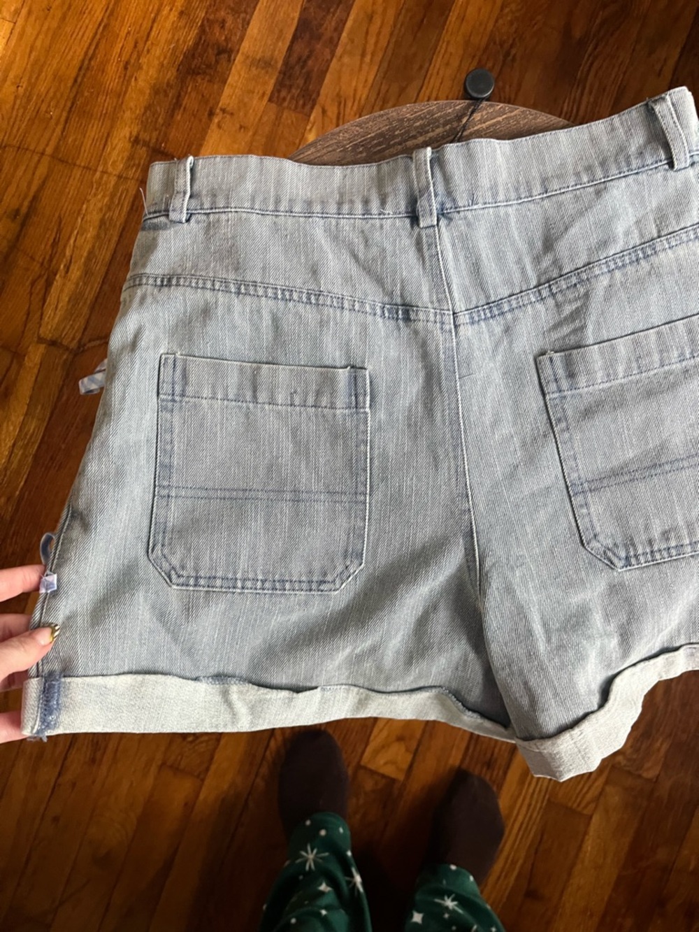 NWT Light Blue Denim Shorts with Side Tie Detail - Picture 10 of 13